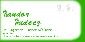 nandor hudecz business card